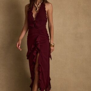 12th Tribe Aria Merlot Halter Maxi Dress Size M PRE-ORDER EARLY MAY 2026M